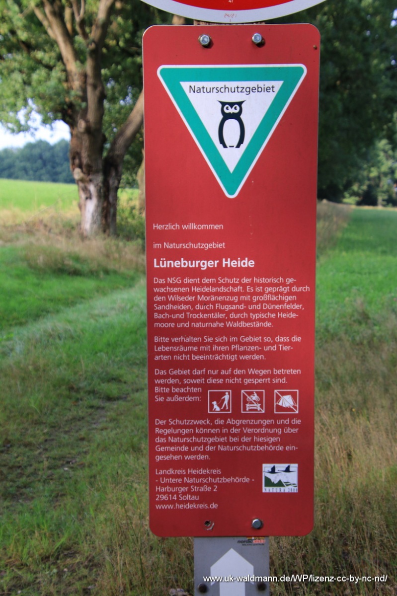 Hinweisschild Lüneburger Heide
